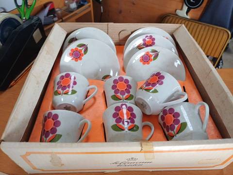 Tasses à café des années 70' en porcelaine de la manufacture Seltmann Weiden K. Bavaria.