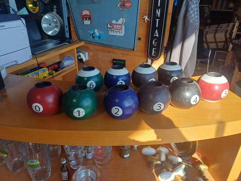 Lot bougeoire photophore billard