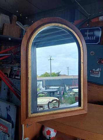 Miroir bois vintage et forme voute