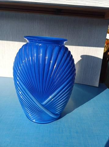 Vase art deco bleu cobalt