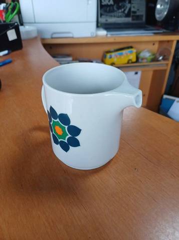Pot à lait / Crémier Vintage THOMAS Germany – Décor Fleur Psychédélique 70s