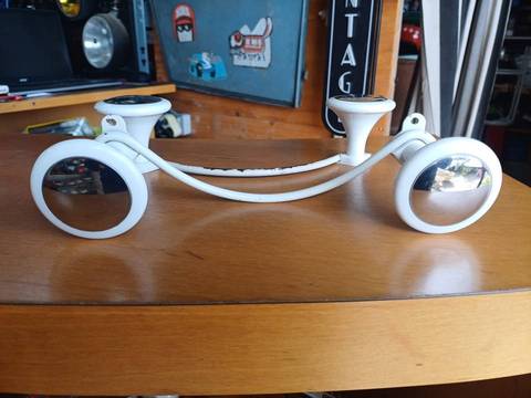 Patère Vintage Double / Porte-serviette - blanc et Chrome