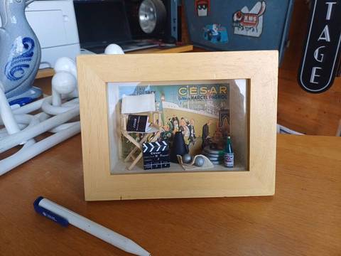 Cadre vitrine 3D miniature - Hommage à Marcel Pagnol "César"
