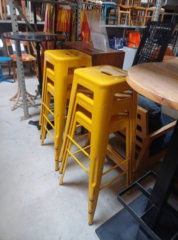 Tabourets TOLIX Authentiques - Modèle H75 (Jaune)
