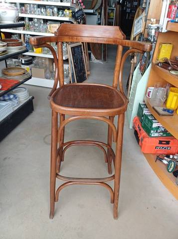 Authentique Tabouret de bar style Thonet courbé - Vintage & Industriel