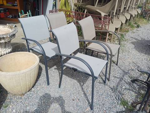 Lot de 4 chaises de jardin style textilène (Très bon état)