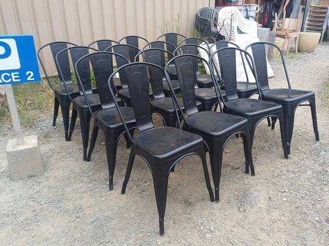 Lot de chaises style Industriel / Métal noir (intérieur/extérieur)