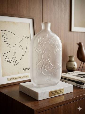 Bouteille Stelvia Italie par Wayne Husted – Modèle Oiseau de la Paix Vintage 60s