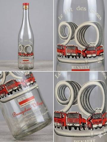 Rare Bouteille Publicitaire Renault Véhicules Industriels - "Le Pôt des Gônes" - Beaujolais 1990