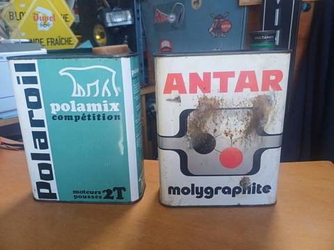 Bidon d'Huile Vintage Tôles ANTAR & POLAROIL - Déco Garage / Automobilia
