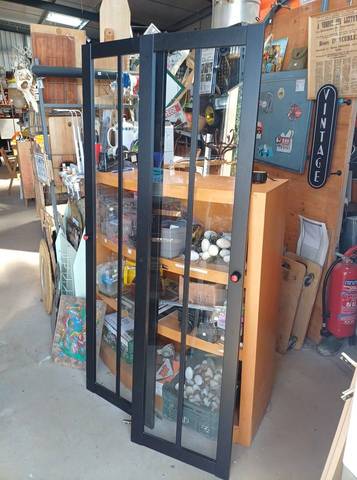 Paire de portes vitrées style verrière – 49,5 x 169,5 cm