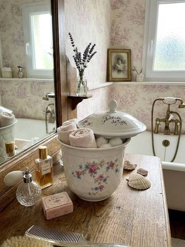 Ancienne Poubelle de Table en Porcelaine "L'Hirondelle" Mehun-sur-Yèvre – Vintage