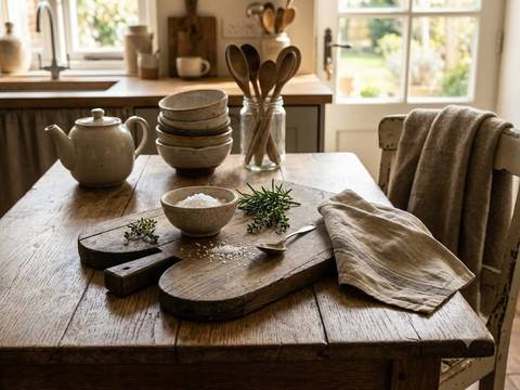 Planche à découper / de présentation en bois très ancienne - Déco