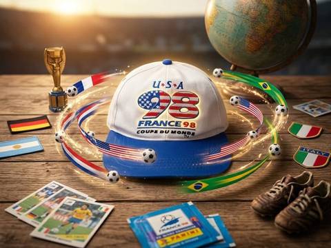 Casquette Vintage France 98 Officielle Coupe du Monde USA 98 - État Neuf