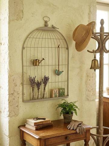 Décoration murale cage à oiseaux style vintage / romantique