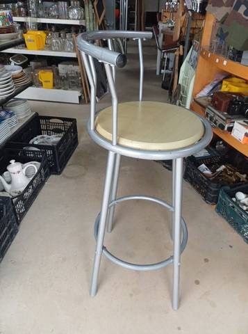 Tabouret de bar / Tabouret haut de cuisine avec dossier - Bon état