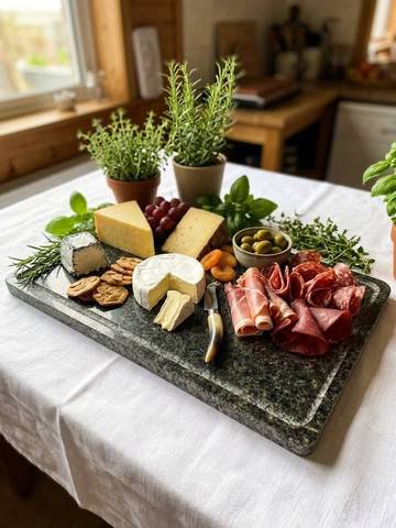 Planche à découper / Plat de service en granite massif - 46 x 23 cm