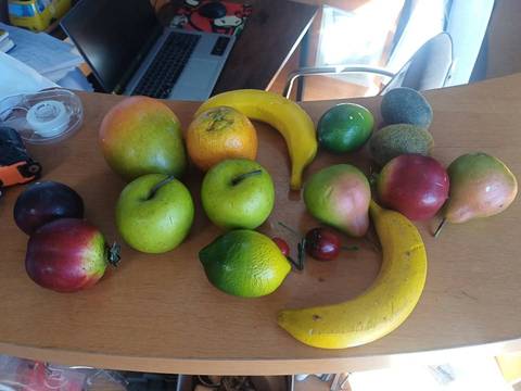 Lot de 16 fruits factices trompe-l'œil en plastique / résine décoratifs