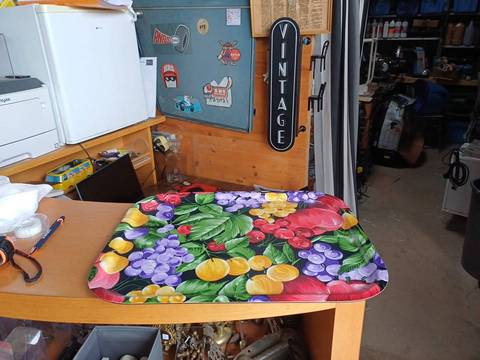 Grand Plateau Vintage Melamine / Formica Motif Fruits Annee 70