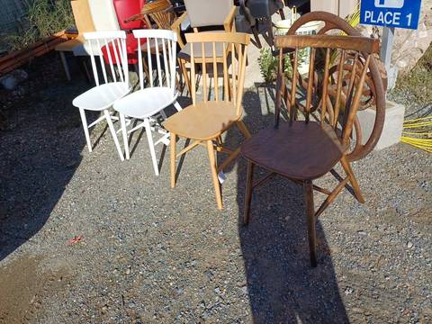 Chaises Scandi / Bistrot CHR Modèle NANCY – Neuf / Expo (Blanches & Bois)