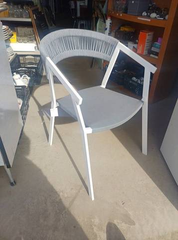Fauteuil de jardin design GARDENART aluminium & corde tressée