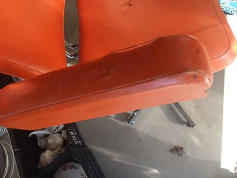 Chaise / Fauteuil de coiffure vintage KOR Orange Pop 1970 - Réglable – photo 6