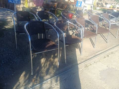 Lot de fauteuils de terrasse professionnels aluminium et tressage nylon – photo 2