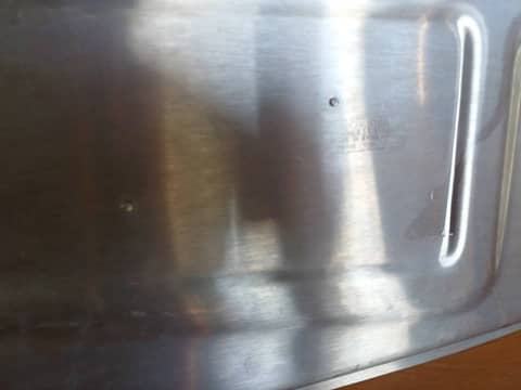 Plat à découper vintage en inox avec pics – Made in England – photo 5