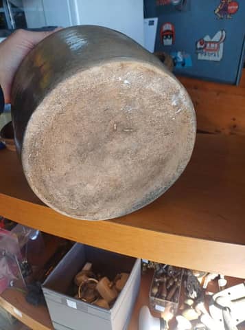 Pot à graisse ancien en grès – Pot à confit rustique 2 anses – photo 6
