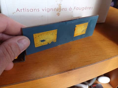 Lot Plaquettes Miroir Biseauté Doré Vintage / Miroir Ambré Art Déco (15x5 cm) – photo 8