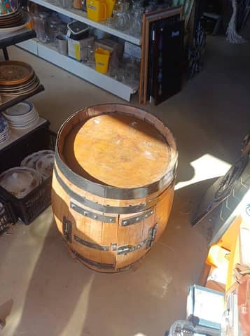 Meuble Bar Tonneau / Tonneau de Vin Transformé en Chêne & Fer forgé – photo 5