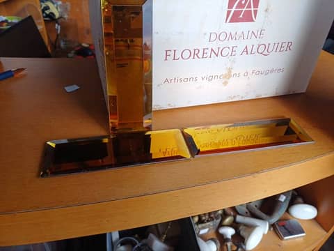 Lot Plaquettes Miroir Biseauté Doré Vintage / Miroir Ambré Art Déco (15x5 cm) – photo 6