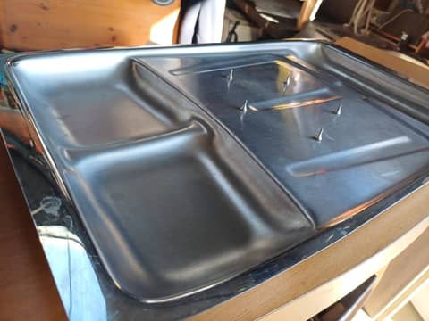 Plat à découper vintage en inox avec pics – Made in England – photo 6