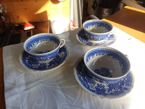 Lot de 3 tasses et sous-tasses Villeroy & Boch « Burgenland » bleu - Vaisselle vintage – photo 2