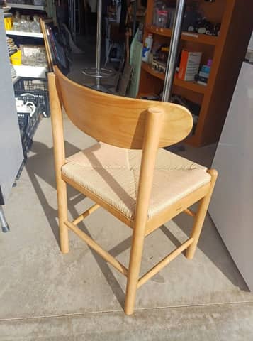 Chaise design en bois clair et assise tressée (Style scandinave) - Neuve – photo 4