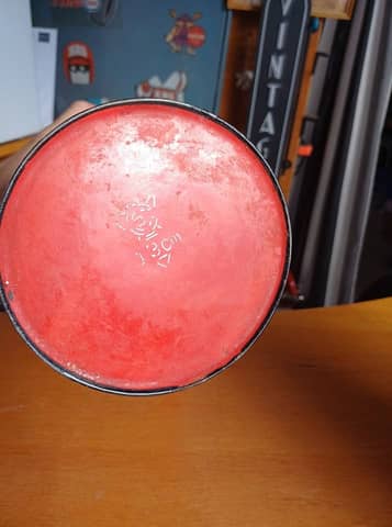 Ancienne cafetière en tôle émaillée rouge vintage / Verseuse rétro – photo 3