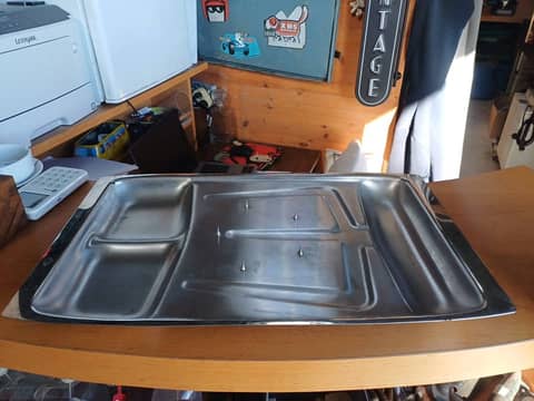 Plat à découper vintage en inox avec pics – Made in England – photo 7