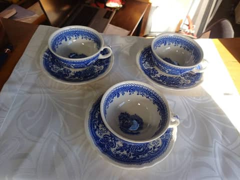Lot de 3 tasses et sous-tasses Villeroy & Boch « Burgenland » bleu - Vaisselle vintage – photo 3