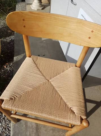 Chaise design en bois clair et assise tressée (Style scandinave) - Neuve – photo 5