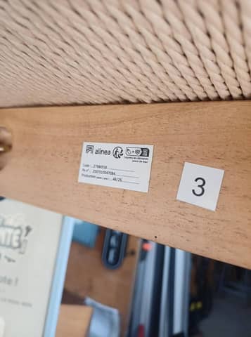 Chaise design en bois clair et assise tressée (Style scandinave) - Neuve – photo 6