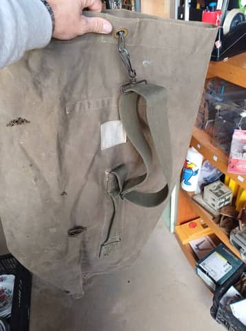Ancien sac de paquetage militaire français S.T.A. vintage en toile / Sac marin – photo 5