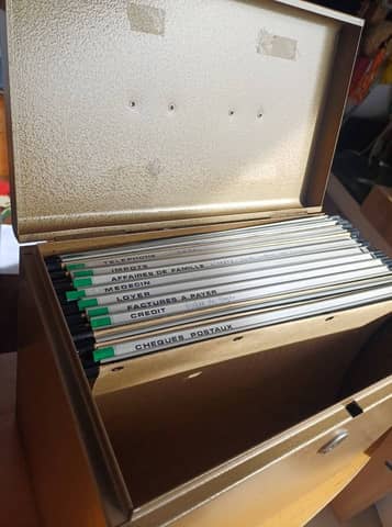 Caissette / Mallette à documents vintage en métal avec trieur – photo 8