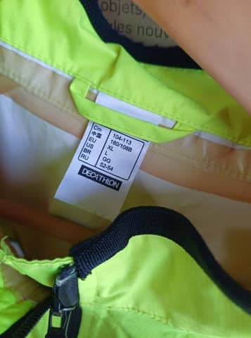 Veste coupe-vent / coupe-pluie vélo B'TWIN jaune fluo - Taille XL – photo 7