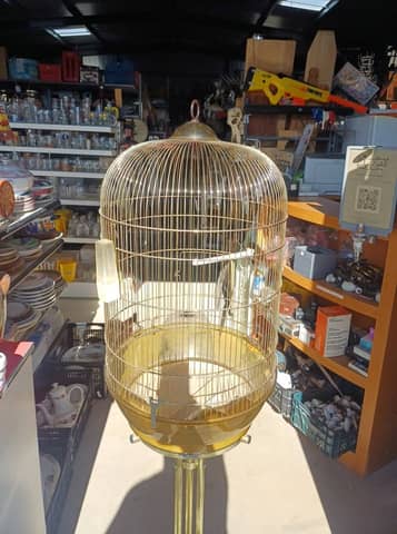 Grande cage à oiseaux vintage sur pied - Ferplast Italie - Style rétro 70s – photo 2