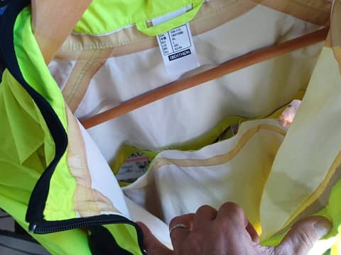 Veste coupe-vent / coupe-pluie vélo B'TWIN jaune fluo - Taille XL – photo 5