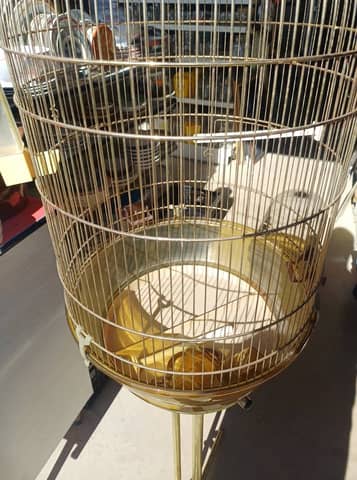 Grande cage à oiseaux vintage sur pied - Ferplast Italie - Style rétro 70s – photo 4