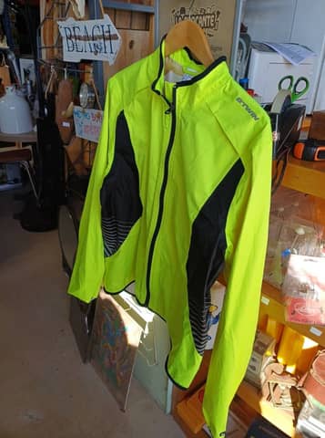 Veste coupe-vent / coupe-pluie vélo B'TWIN jaune fluo - Taille XL – photo 2