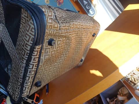 Sac de transport souple pour petit chien ou chat – Motif géométrique marron – photo 5