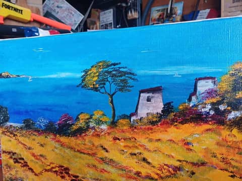 Tableau original peinte à l'huile sur toile, signé M. Richer. – photo 4