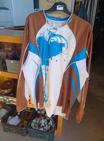 Maillot Motocross Shot Race Gear Evolution - Taille XL - Marron/Bleu/Blanc – photo 1